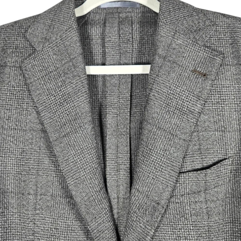 Proper Cloth Sport Coat Mens 42R Gray Glen Check Wool Marlane Extra Fine Merino